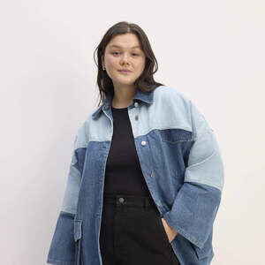 Women's Everlane x Marques' Almeida Denim Patchwork Jacket in Diamond Blue, Siz…